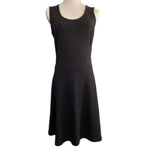 Charming Charlie Black Textured Sleeveless Fit & Flare Dress Small Back Zipper